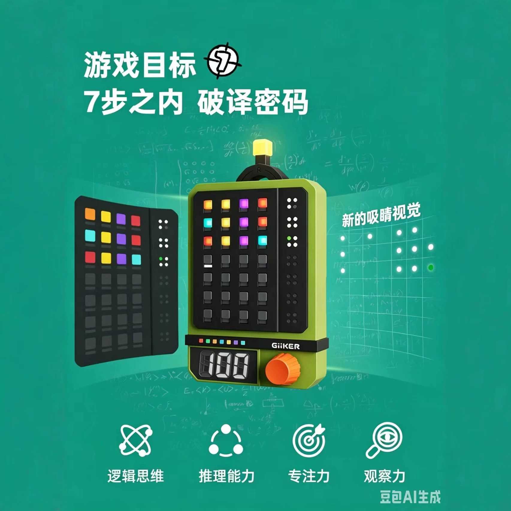 计客超级密码机益智能玩具珠玑棋儿童逻辑推理思维训练学霸游戏机