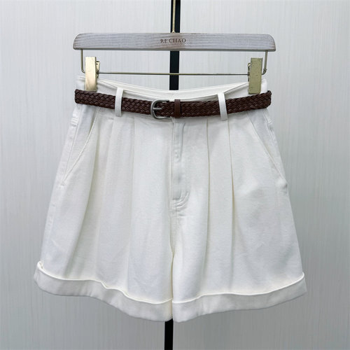 fei●2026夏季新品 牛仔短裤女高腰显瘦直筒休闲百搭阔腿裤6192