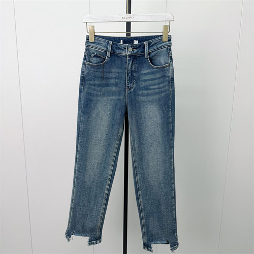 S●2026冬季新品 磨毛小脚牛仔裤女高腰显瘦修身长裤铅笔裤788