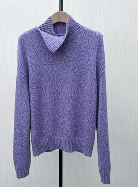 良月●2025冬季新品 套头毛衣女宽松简约百搭绵羊毛针织上衣1318