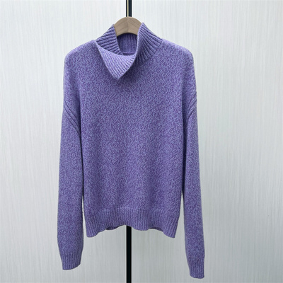 良月●2025冬季新品 套头毛衣女宽松简约百搭绵羊毛针织上衣1318