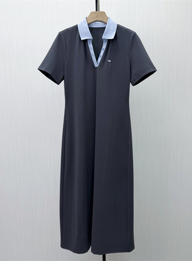 良月●2026夏季新品 polo领短袖连衣裙女宽松休闲显瘦T恤裙3166