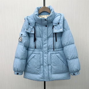 时尚 fei 羽绒服女中长款 新品 宽松加厚鸭绒保暖外套8183 2025冬季