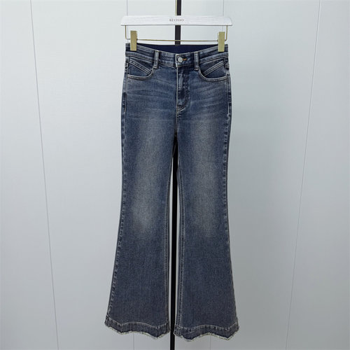 S●2026冬季新品 微喇磨毛牛仔裤女高腰显瘦紧身直筒百搭长裤356