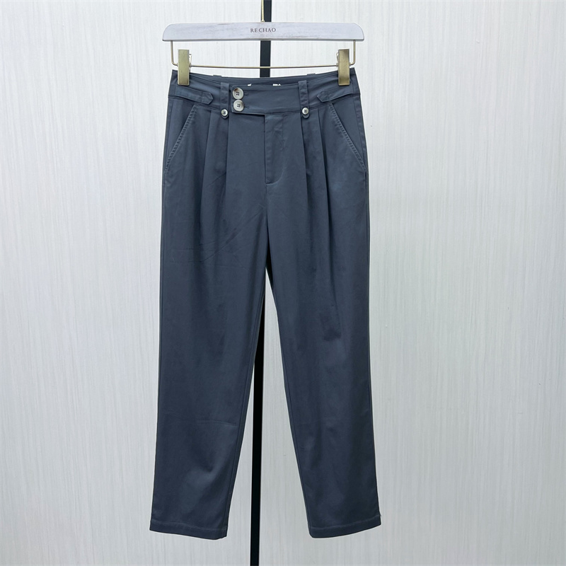 C●2025夏季新品 小个子长裤女高腰显瘦休闲直筒宽松通勤裤子5155