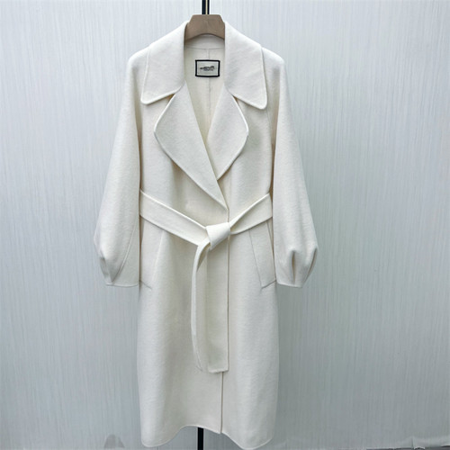 良月●2025冬季新 双面呢大衣女气质长款宽松绵羊毛呢子外套7878