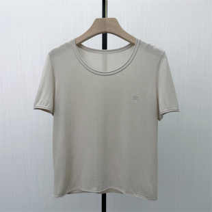 针织衫 短袖 新品 女宽松轻薄简约打底显瘦T恤上衣168 2026夏季