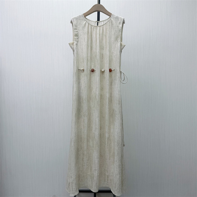 KA●2026夏季新品 法式无袖连衣裙女宽松显瘦松弛感慵懒长裙2991