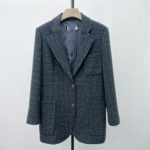 毛呢外套女宽松百搭气质通勤呢子西装 新品 大衣1520 2025冬季 司