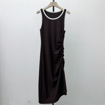 图●2026春季新品 无袖背心连衣裙女宽松休闲简约打底T恤裙子4508