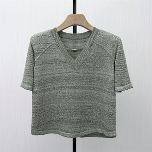 2026夏季 女气质修身 新品 针织衫 显瘦简约打底上衣750 短袖