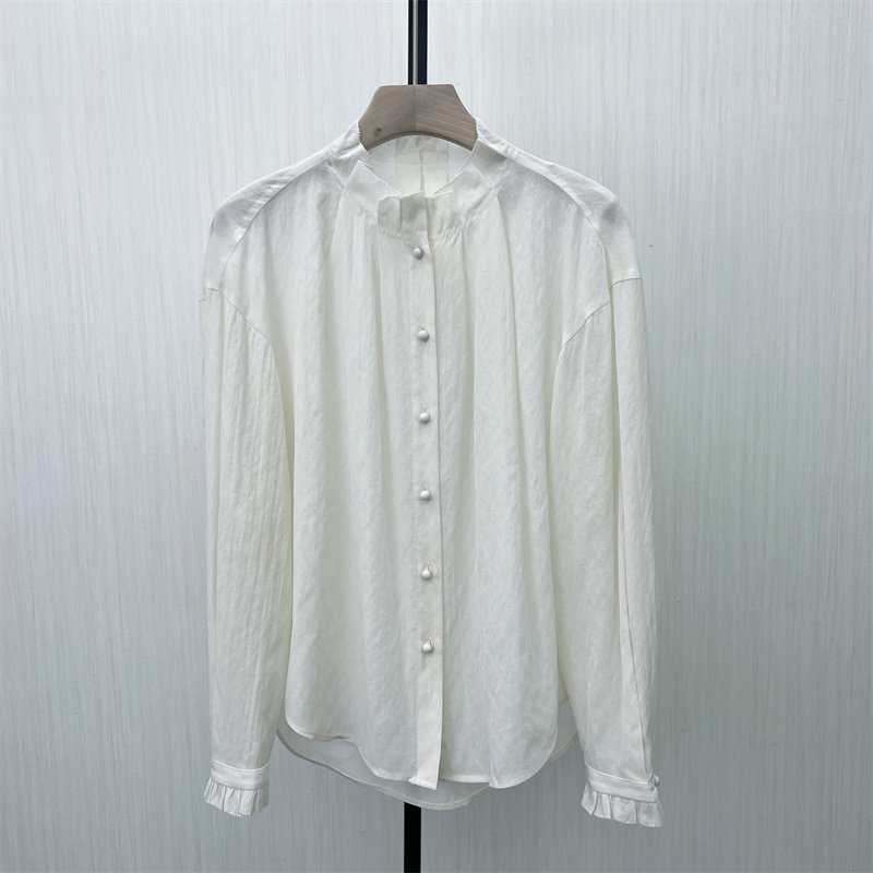 图●2025春季新品 法式长袖衬衫女小众气质别致宽松打底上衣1660
