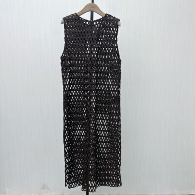 KA●2025冬季新品 镂空背心连衣裙女设计感小众宽松无袖长裙1432