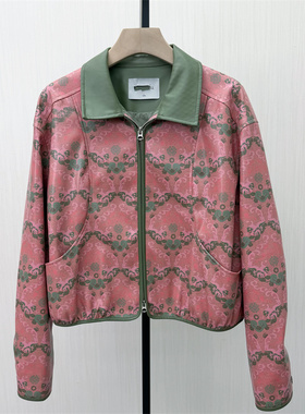 迪●2026春季新品 皮衣外套女宽松休闲通勤设计感短款夹克8077