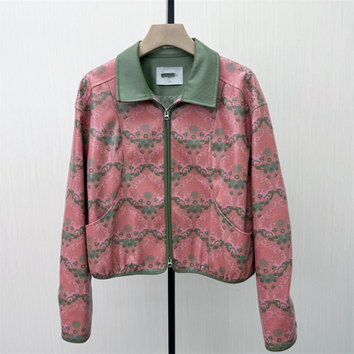 迪●2026春季新品 皮衣外套女宽松休闲通勤设计感短款夹克8077