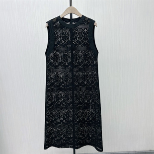 镂空背心连衣裙女设计感小众宽松无袖 新品 长裙4015 2025秋季 图