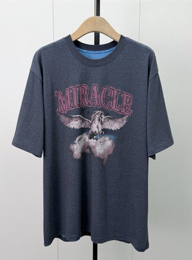 S●2026冬季新品 印花短袖t恤女宽松休闲日常慵懒风打底上衣760