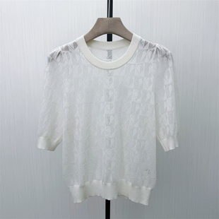 短袖 新品 针织衫 女气质轻薄修身 上衣127 彩 显瘦打底衫 2026春季