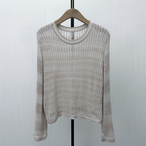 KA●2026夏季新品 镂空长袖罩衫女宽松慵懒风套头针织衫上衣5922