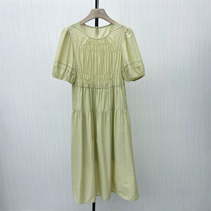C●2025夏季新品 森系短袖连衣裙女小清新简约百搭显瘦裙子7055