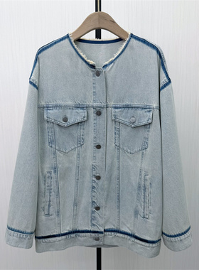 fei●2026春季新品 牛仔外套女时尚休闲通勤宽松工装夹克5024
