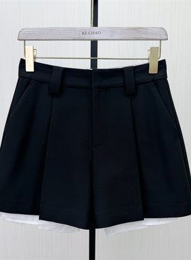 图●2026夏季新品 西装短裤女高腰显瘦宽松休闲通勤a字阔腿裤5602