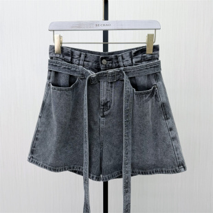 香●2026夏季新品 牛仔短裤女复古高腰显瘦直筒休闲阔腿裤3195