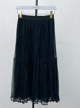 fei●2025冬季新品 网纱半身裙女高腰显瘦设计感裙子气质长裙8273