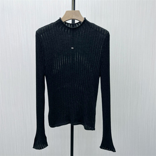 2025冬季 显瘦内搭长袖 新品 女弹力修身 上衣281 针织打底衫 恩