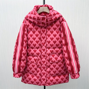 鹅绒服女中长款 新品 休闲连帽宽松加厚保暖外套8920 2025冬季 图