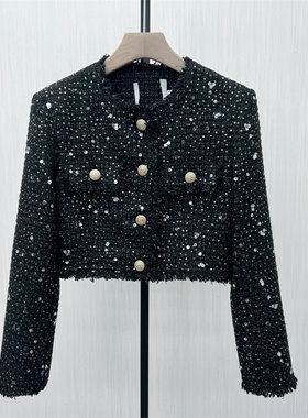 恩●2025冬季新品 小香风西装外套女气质通勤粗花呢西服夹克919