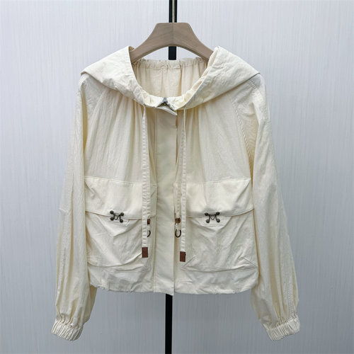 C●2026春季新品 连帽风衣外套女宽松休闲百搭轻薄防晒夹克3371