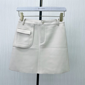 皮裙半身裙女高腰显瘦气质通勤百搭a字短裙513 新品 艾 2024秋装