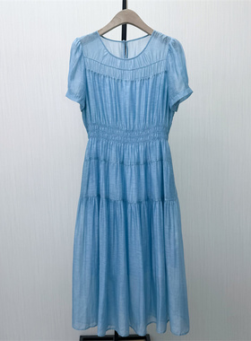 良月●2026夏季新品 法式连衣裙女气质显瘦小清新a字茶歇裙2108