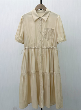 迪●2026夏季新品 短袖连衣裙女气质休闲通勤简约百搭衬衫裙5478