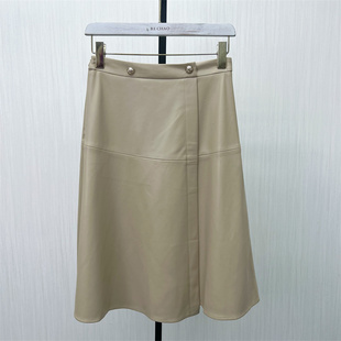 新品 皮裙半身裙女高腰显瘦气质优雅大摆伞裙2170 2025冬季 良月