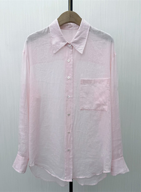 KA●2026夏季新品 苎麻长袖衬衫女休闲宽松百搭轻薄防晒上衣2831