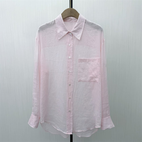 KA●2026夏季新品 苎麻长袖衬衫女休闲宽松百搭轻薄防晒上衣2831