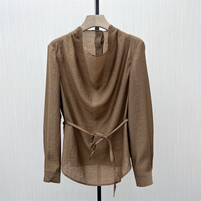 良月●2025秋季新 法式长袖衬衫女气质小众别致宽松打底上衣3183