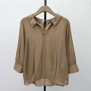 2026春季 衬衫 新品 长袖 女小众气质别致宽松打底上衣1108 法式