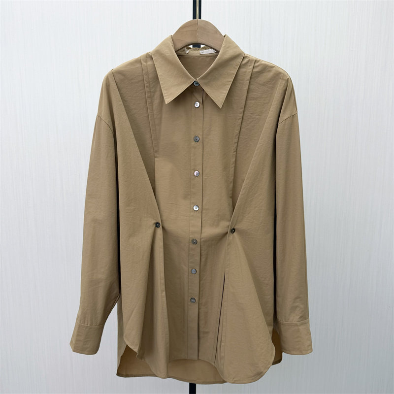 C●2026春季新品 慵懒风长袖衬衫女休闲小众宽松中长款上衣1377图片
