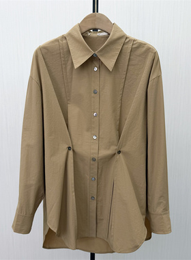 C●2026春季新品 慵懒风长袖衬衫女休闲小众宽松中长款上衣1377