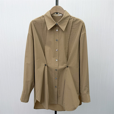 C●2026春季新品 慵懒风长袖衬衫女休闲小众宽松中长款上衣1377