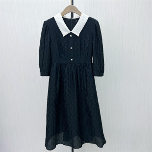 连衣裙女法式 熠 娃娃领长袖 新品 复古收腰显瘦长裙1129 2026春季