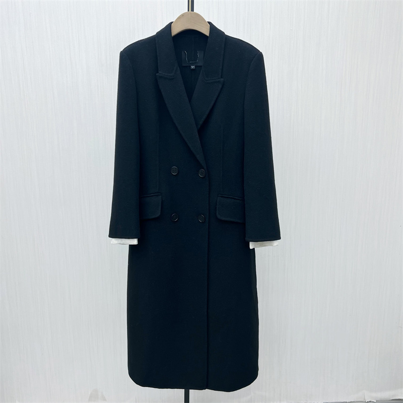 图●2025冬季新品 双面呢大衣女长款气质宽松绵羊毛呢子外套7507