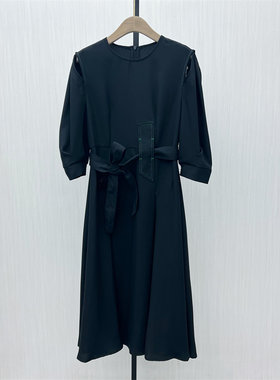 艾尔●2025春季新品 镂空中袖连衣裙女法式温柔小清新茶歇裙2255