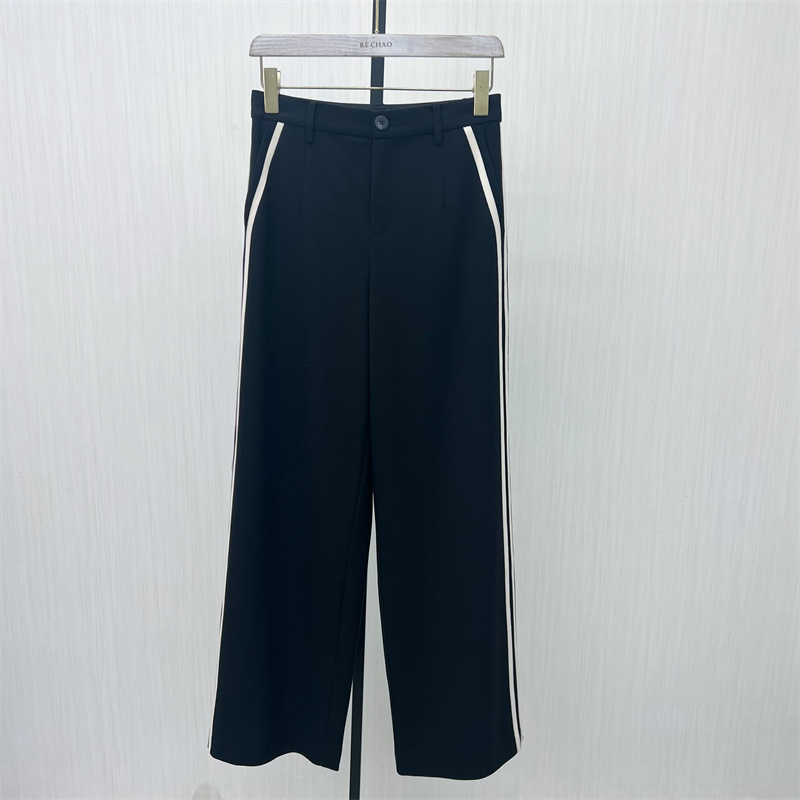 良月●2025冬季新品 西装阔腿裤女高腰显瘦直筒气质拖地长裤5183