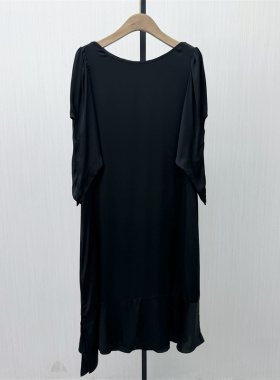 S●2026夏季新品 短袖连衣裙女小黑裙气质淑女显瘦a字裙子557