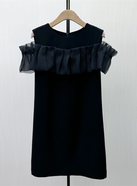 迪●2026夏季新品 法式露肩连衣裙女设计感小众修身显瘦a字裙1901