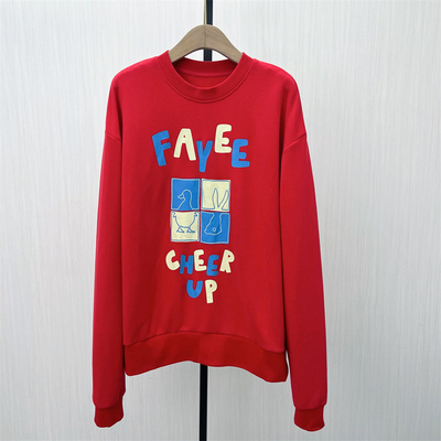 fei●2025冬季新品 加绒圆领套头卫衣女休闲宽松慵懒感上衣4045